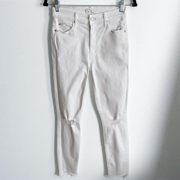 Mother Jeans Womens‎ 26 White Stunner Ankle Step Fray Beachy Summer Light Denim - Picture 2 of 16